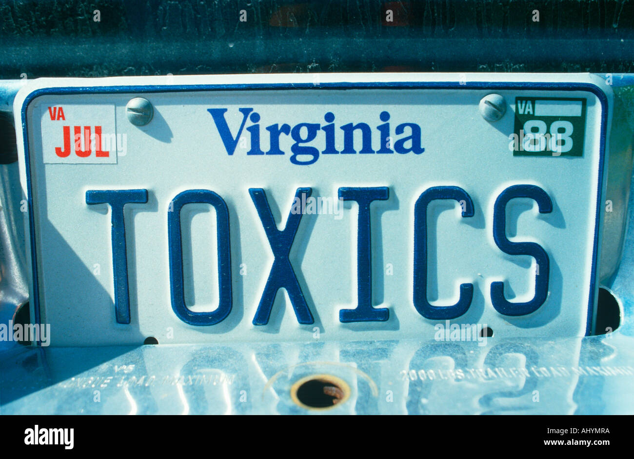 Vanity License Plate Virginia Stock Photo Alamy