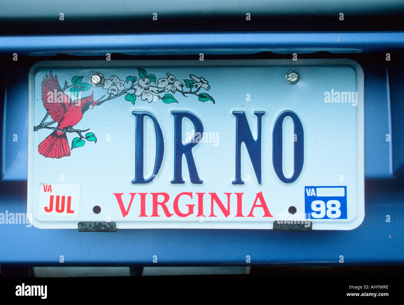 Vanity License Plate Virginia Stock Photo Alamy