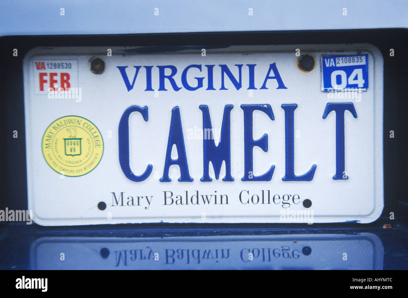 Vanity License Plate Virginia Stock Photo Alamy