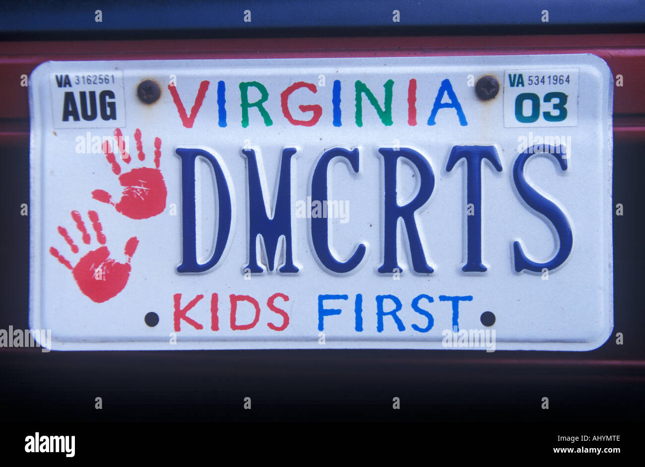 Vanity License Plate Virginia Stock Photo Alamy