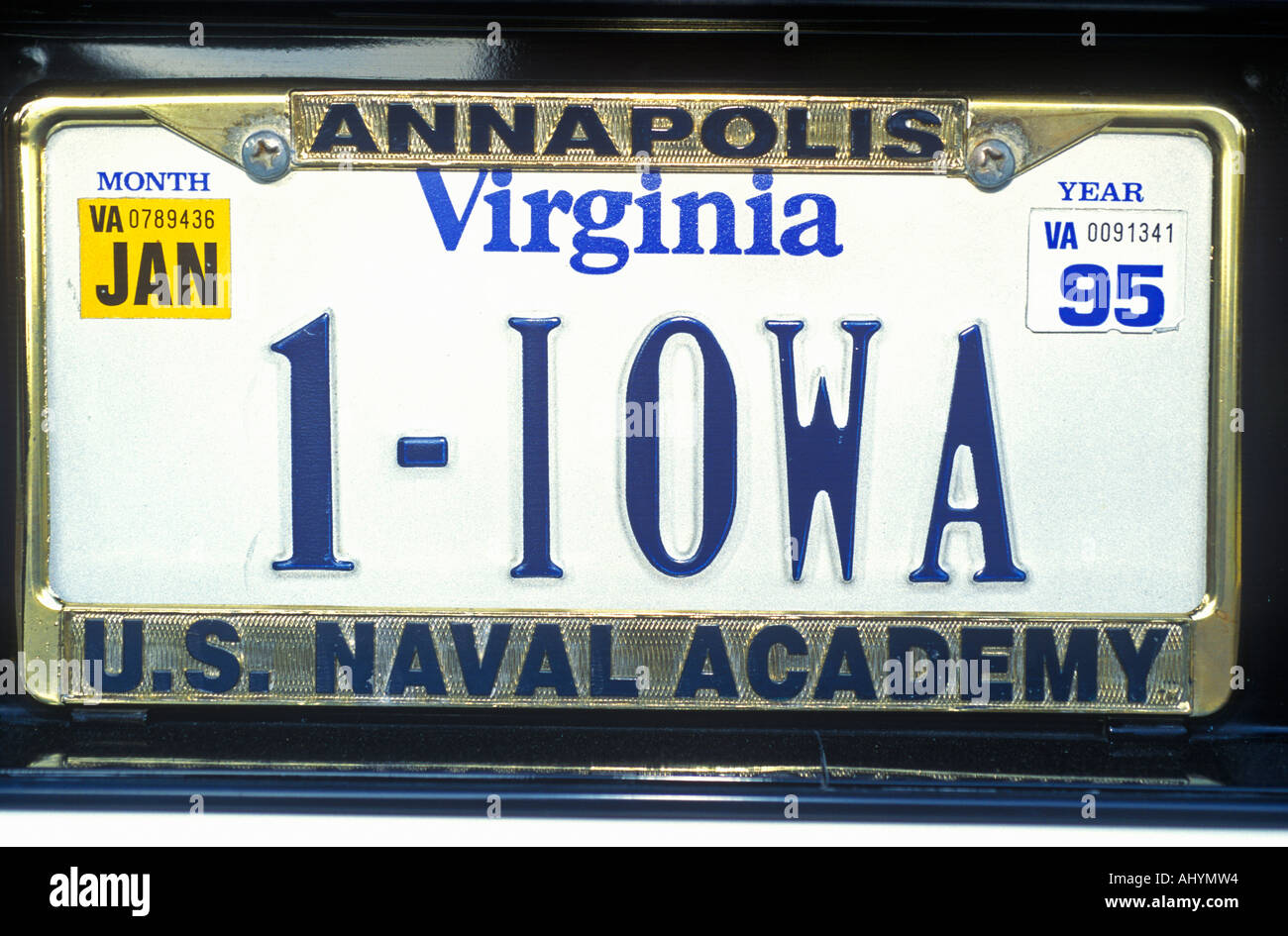 Vanity License Plate Virginia Stock Photo Alamy
