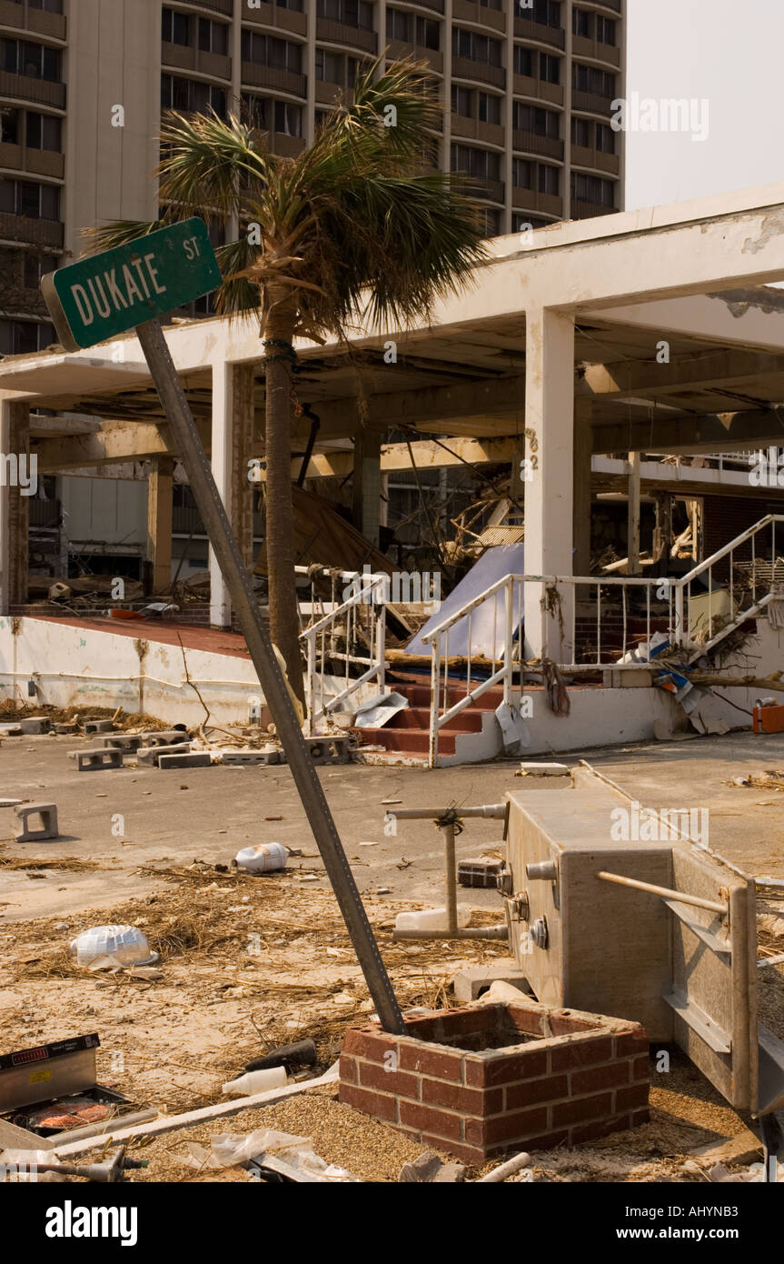 Hurricane Katrina damage in Biloxi Mississippi USA Stock Photo