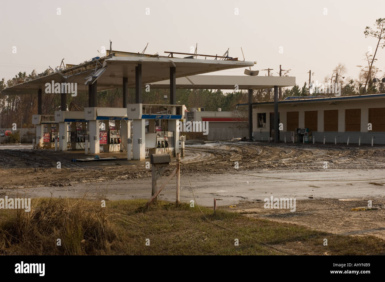 Hurricane Katrina damage near Waveland Mississippi USA Stock Photo