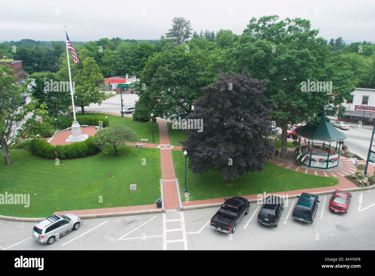 Town Square Milford New Hampshire Stock Photo