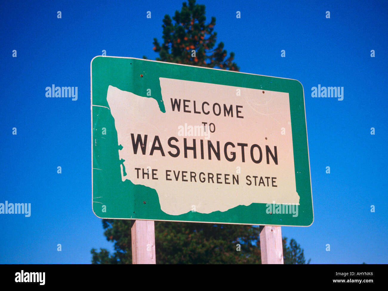to Washington State Sign Stock Photo Alamy