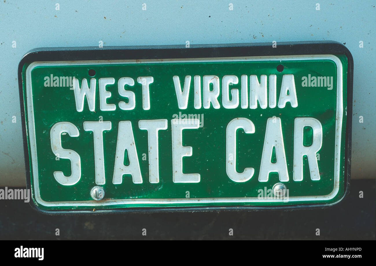 Vanity License Plate West Virginia Stock Photo Alamy