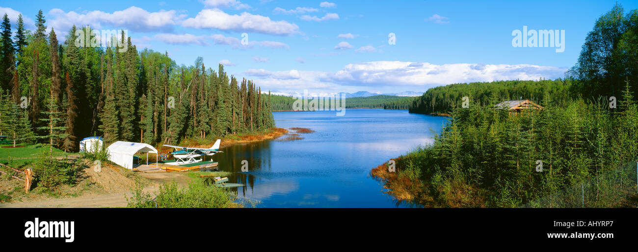 Seaplane on Talkeetna Lake Alaska Stock Photo Alamy