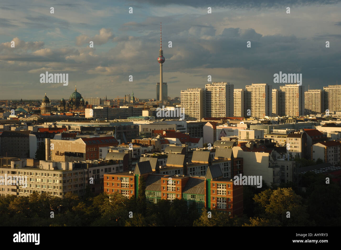 Berlin skyline in evening Stock Photo
