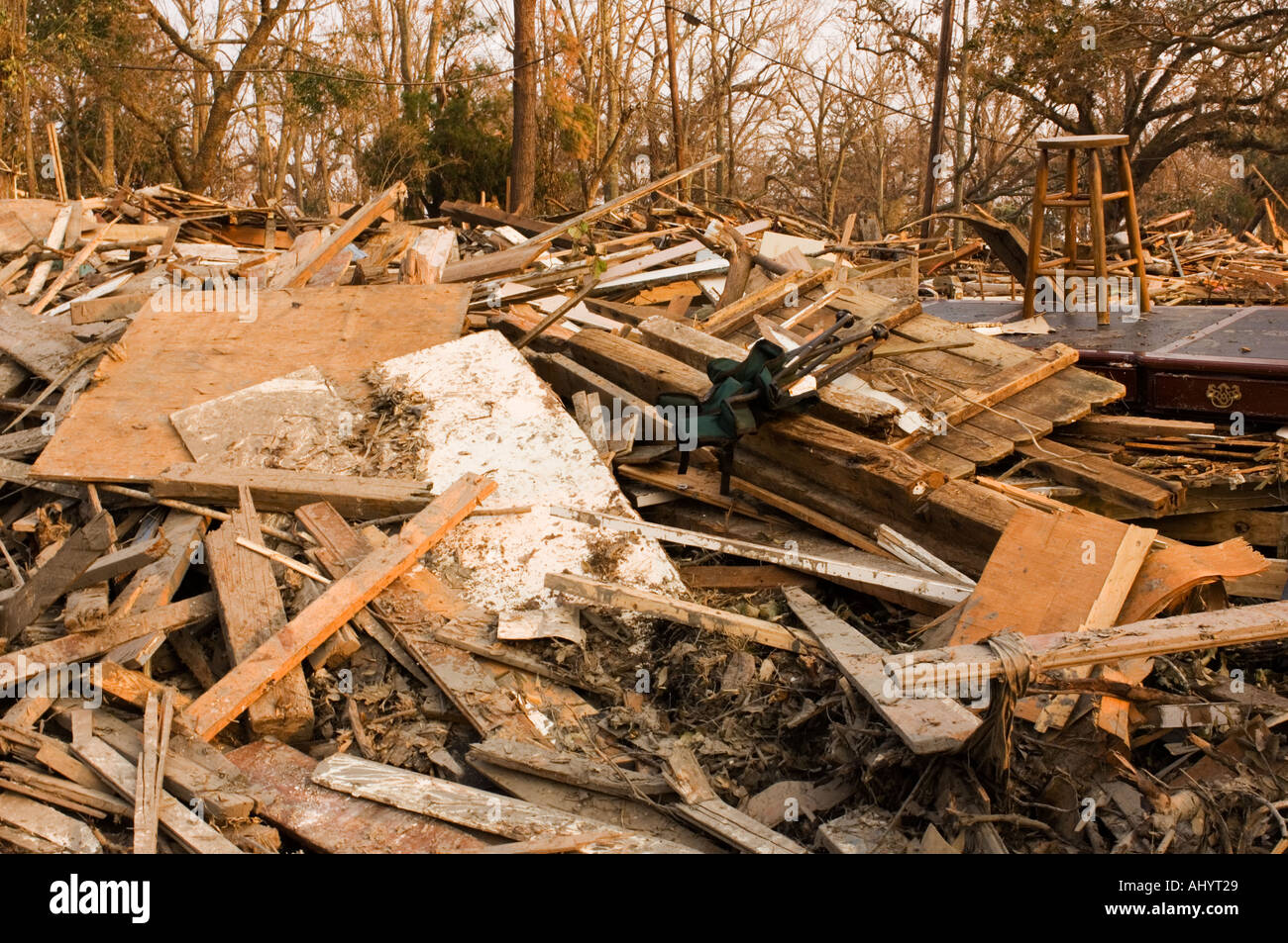 Hurricane Katrina Damage In Bay St Louis Mississippi Usa Stock Photo