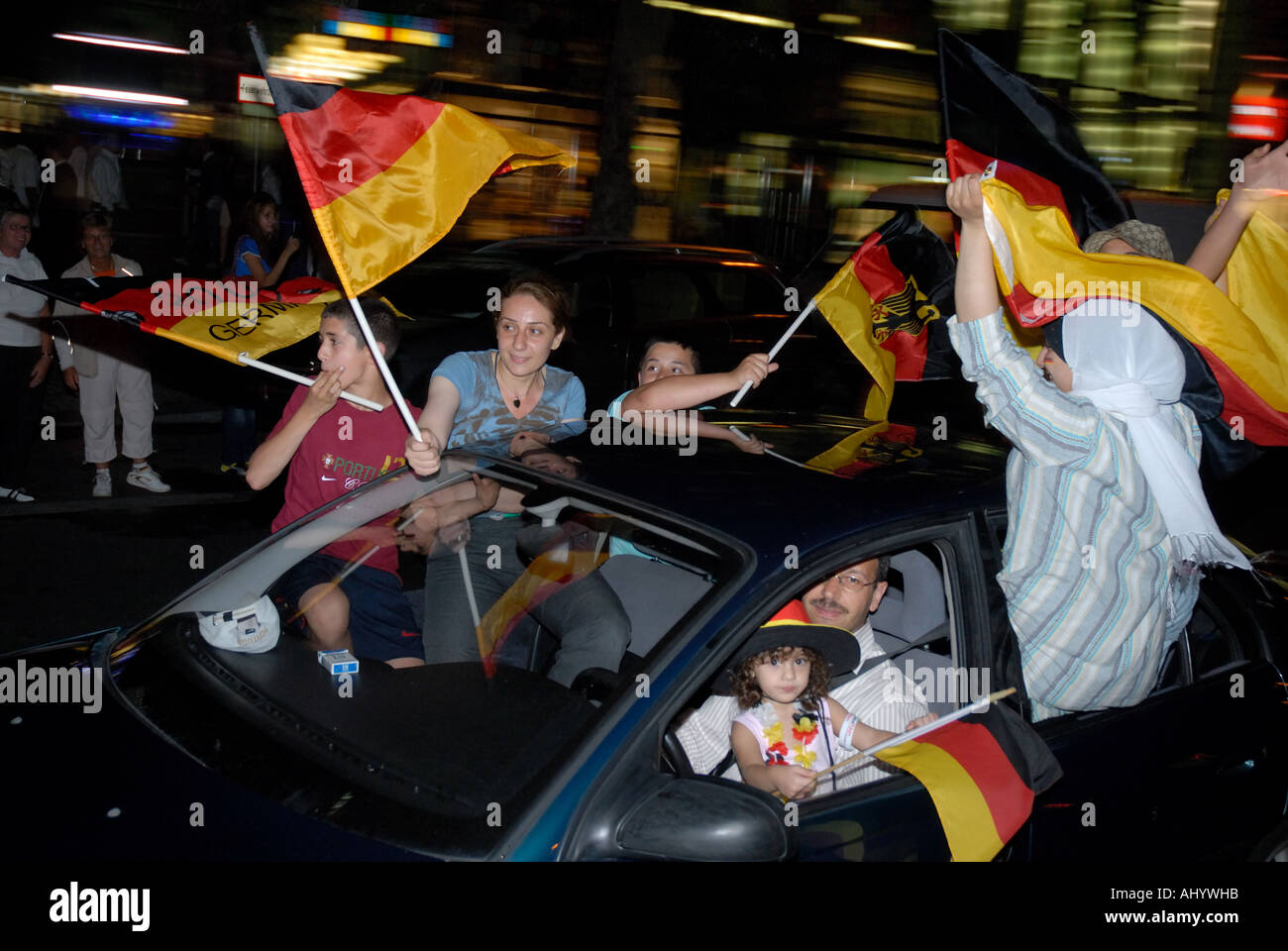 German football fans celebrating Stock Photo Alamy