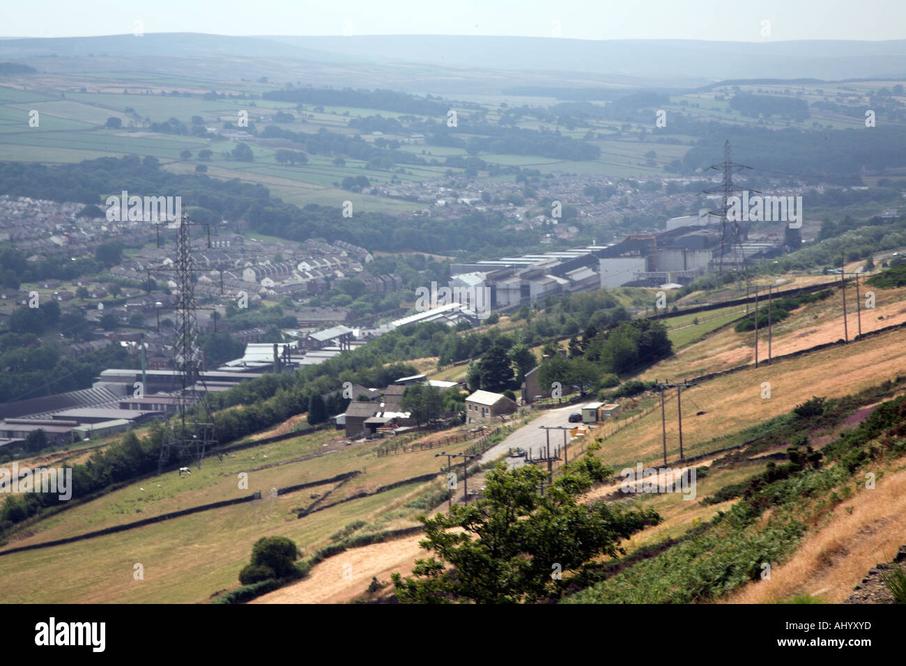 Stocksbridge steelworks and town in Pennine Hills near Sheffield