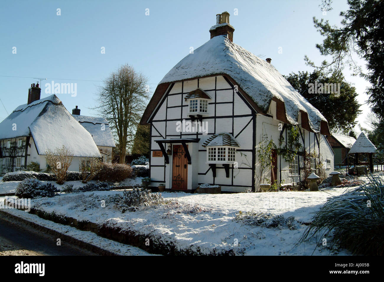 Snow Covered Country Cottages Micheldever Village Hampshire Southern