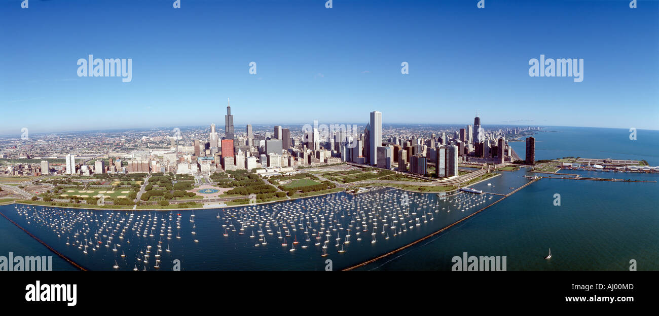 Chicago city panorama hi-res stock photography and images - Alamy