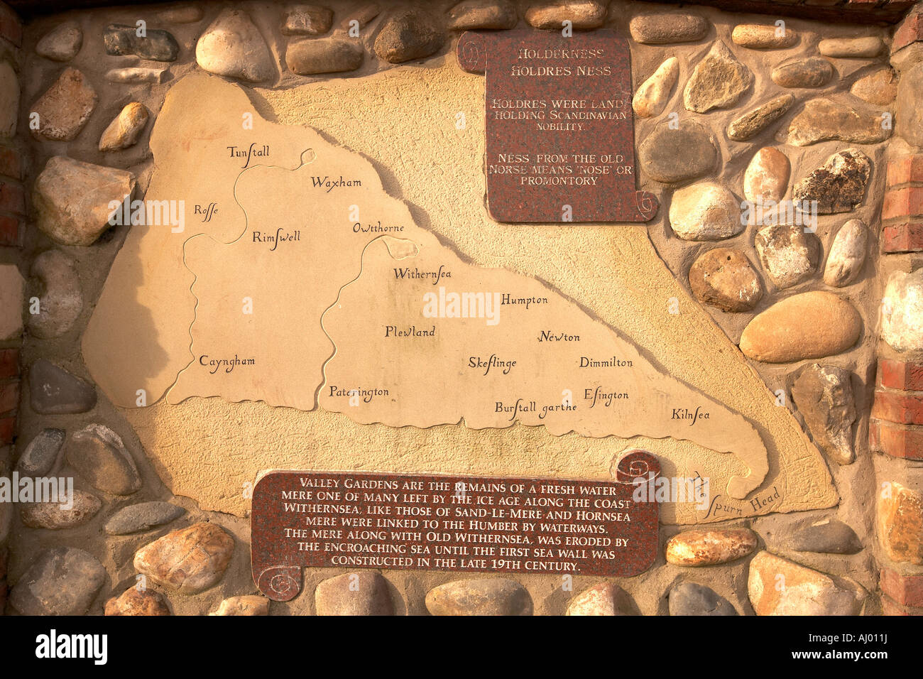 September 2007 Map of the Holderness area on display on the Withernsea promenade East Yorkshire