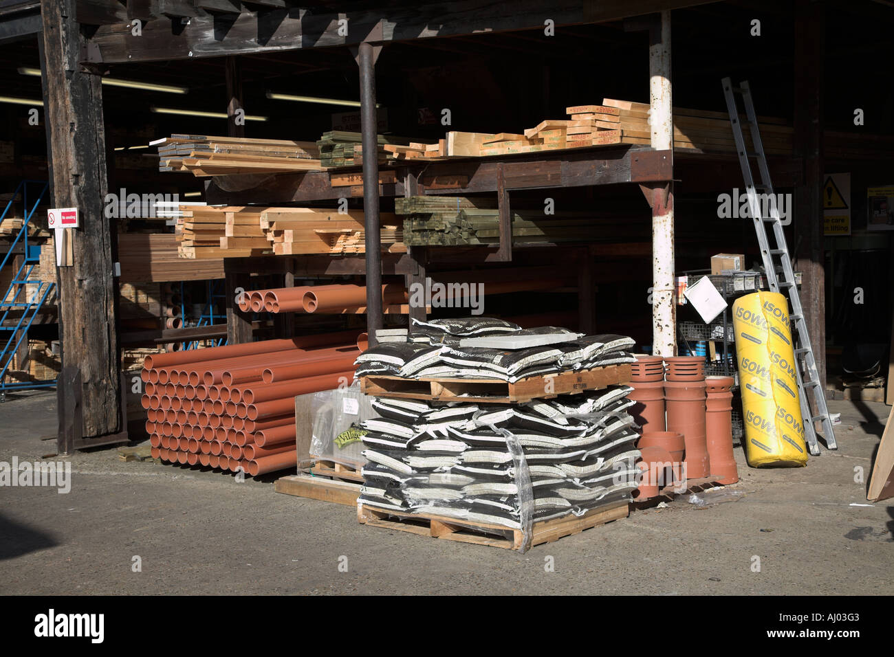 Materials at builder's yard Stock Photo Alamy
