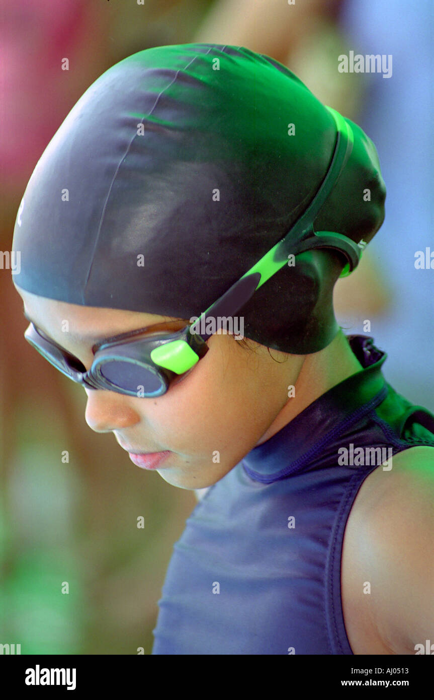 young girl in swimming costume Stock Photo Alamy