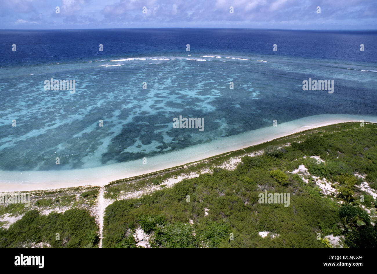 Coral reef along the shore of Amedee Island, New Caledonia, Pacific Ocean. Stock Photo