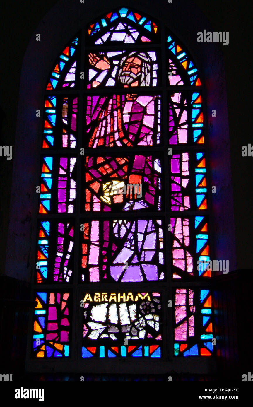 Church stained-glass window, Mauritius Stock Photo