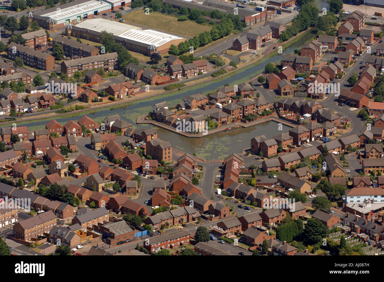 Canalside housing in the West Midlands, England Stock Photo Alamy