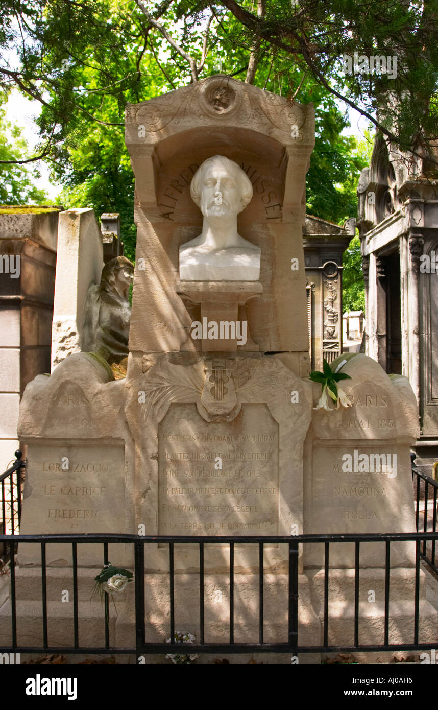 Grave of Alfred de Musset at Pere Lachaise Cemetery Paris France Stock  Photo - Alamy