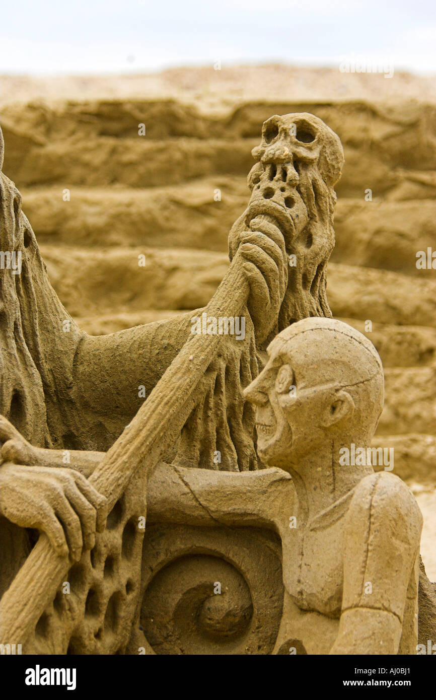 ancient Greece sand sculpture at great Yarmouth Stock Photo