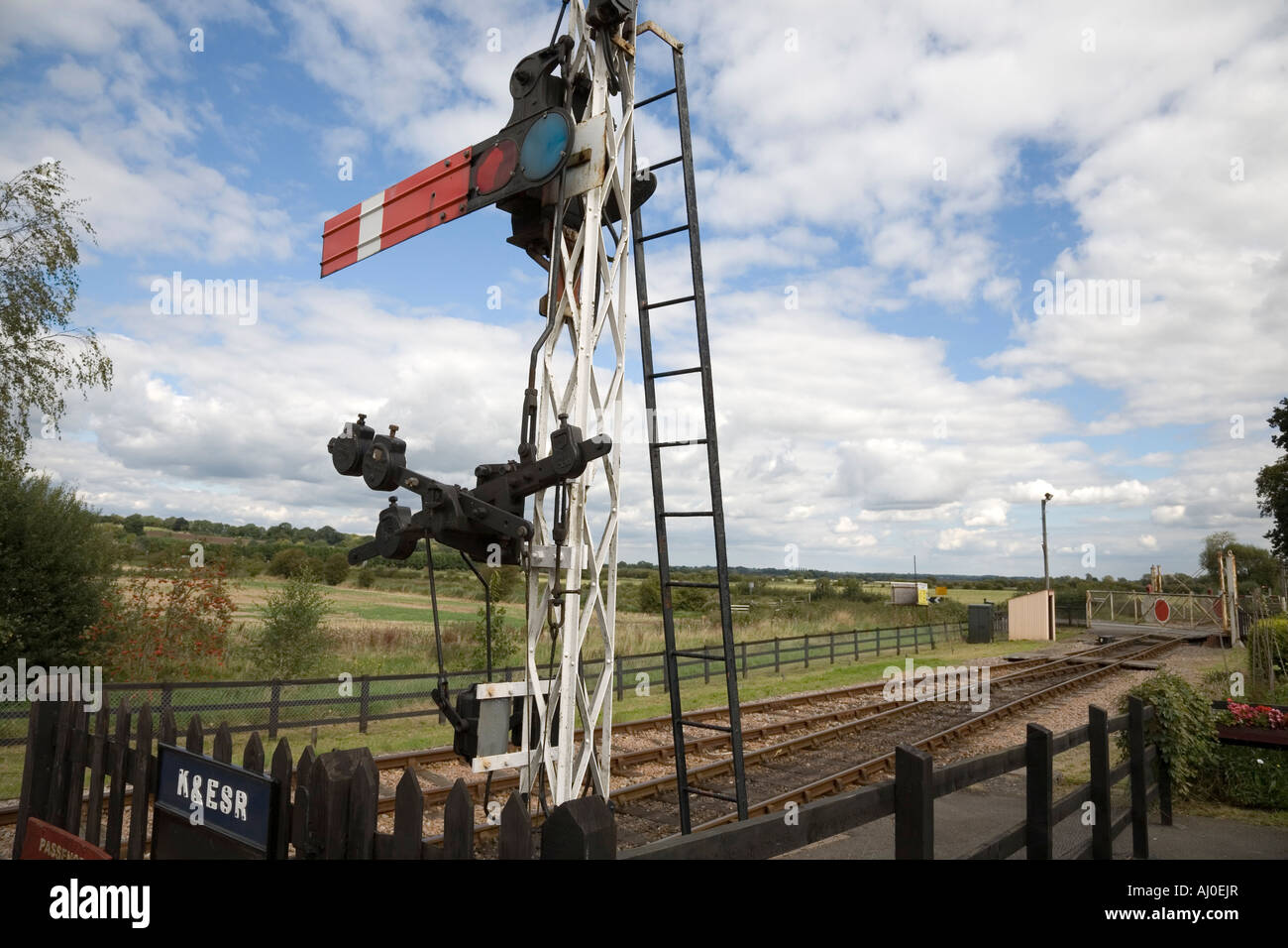 Signal at the Kent and Sussex Steam Railway Stock Photo