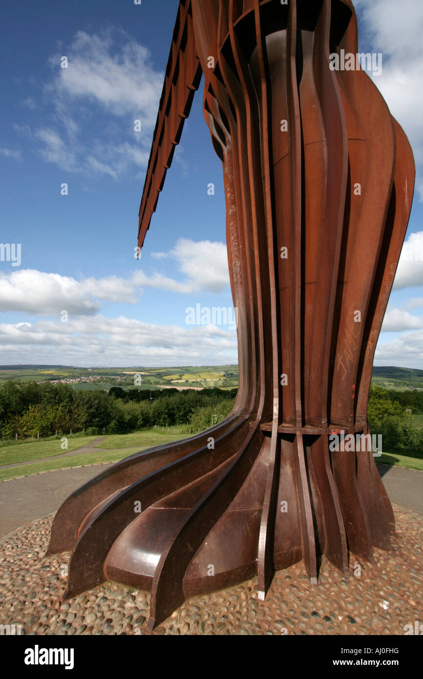 Statue of the Angel of the North overlooking the A1 Gateshead Northern