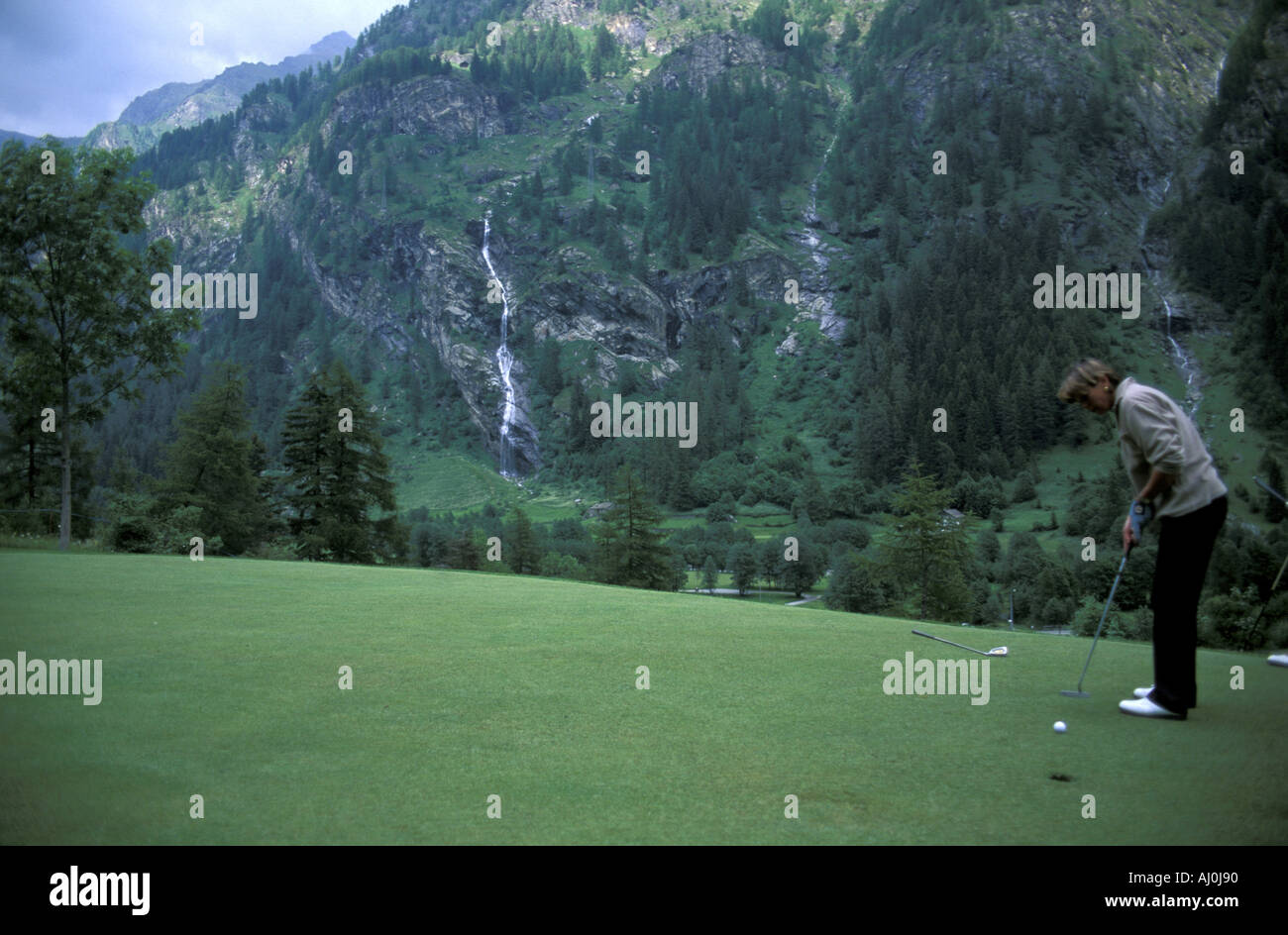 Golf club Gressoney Saint Jean Valle d Aosta Italy Stock Photo - Alamy