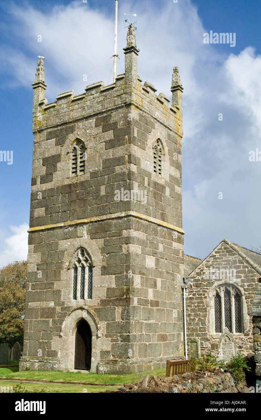 Parish church, St. Keverne, Cornwall Stock Photo