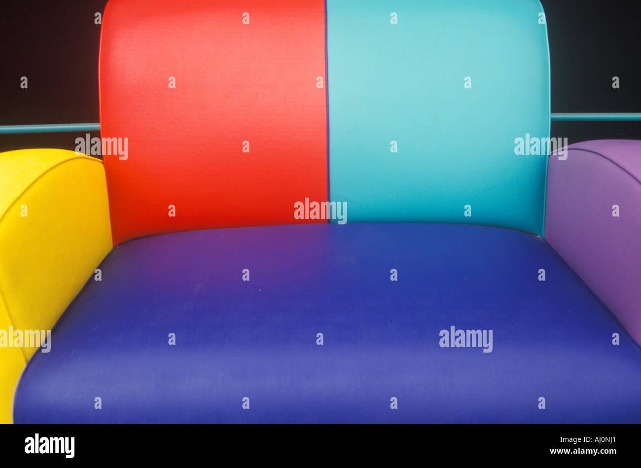 Multi colored leather sofa Los Angeles CA Stock Photo Alamy