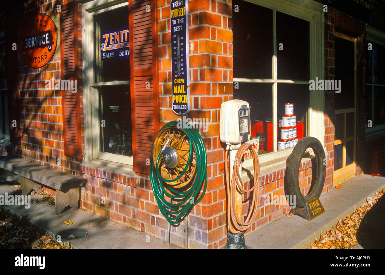 Antique historic gas station Mathews VA Stock Photo Alamy