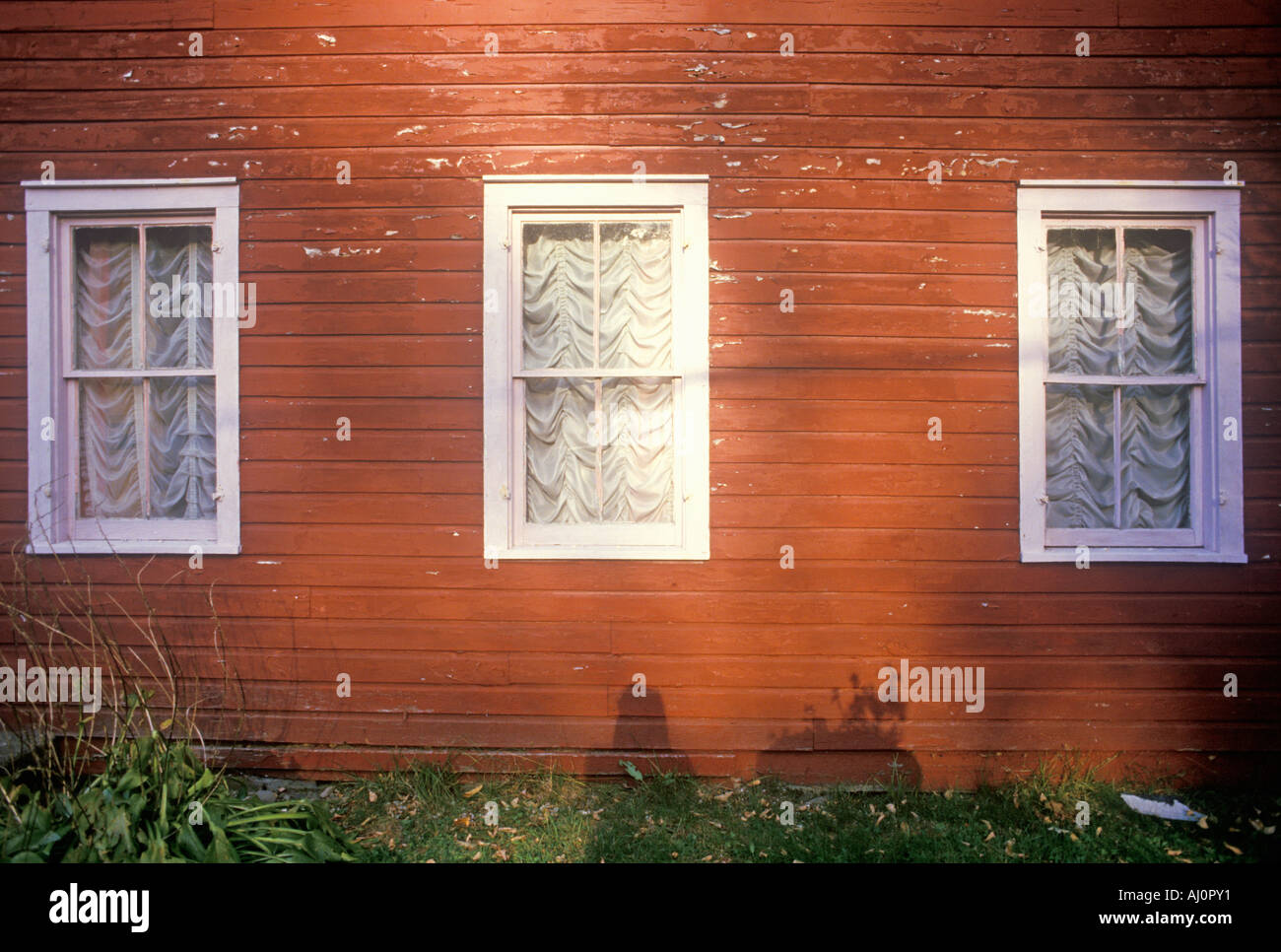Front windows of house New England Stock Photo