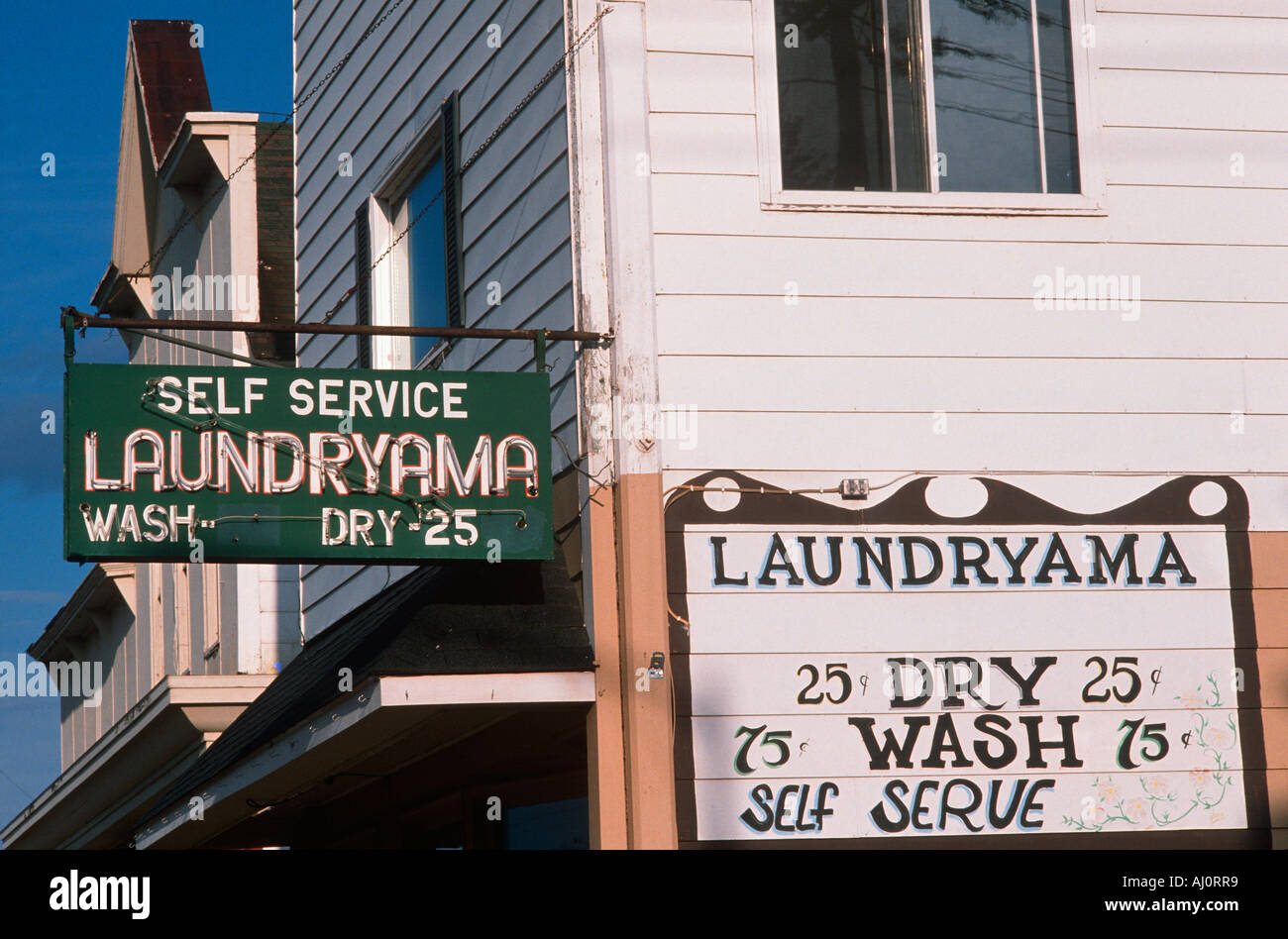 Laundromat in a small town Washburn WI Stock Photo Alamy
