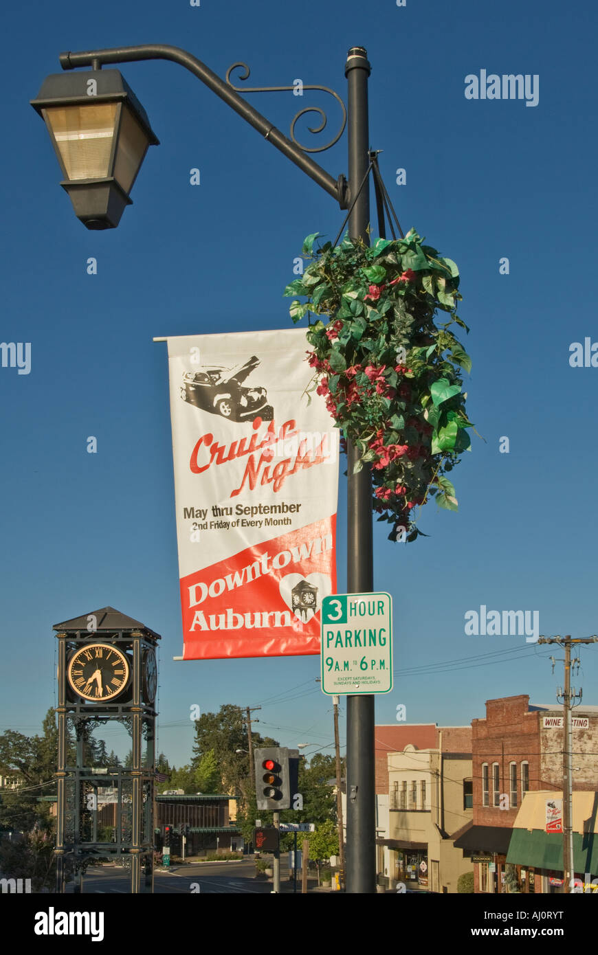 California Gold Country Auburn Downtown Cruise Night sign classic car