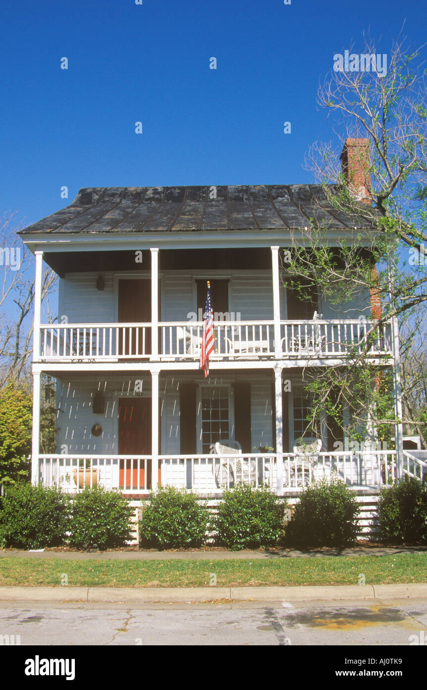 Traditional two story home Beaufort SC Stock Photo Alamy