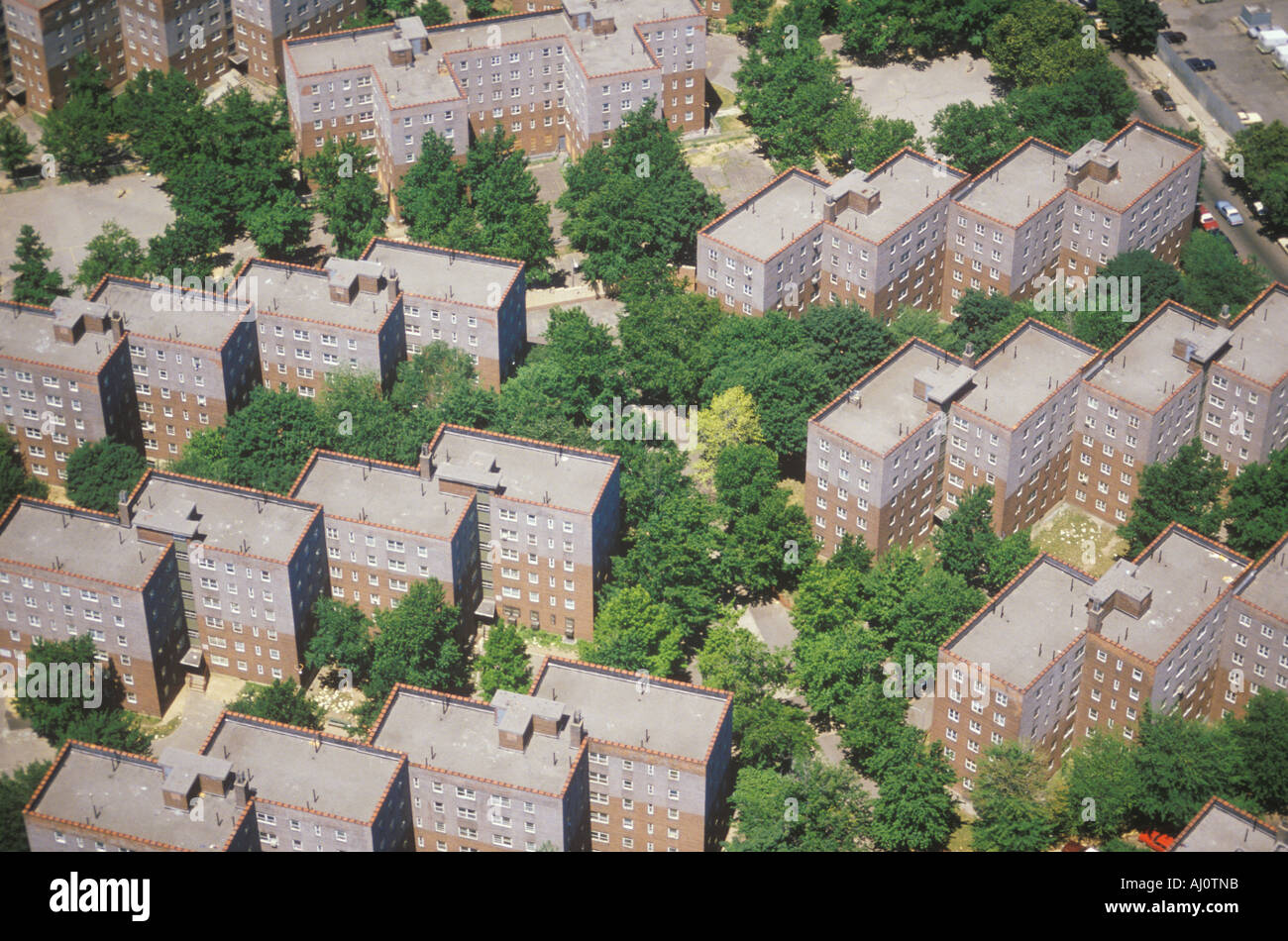 Aerial view of Queens apartment housing NY Stock Photo Alamy