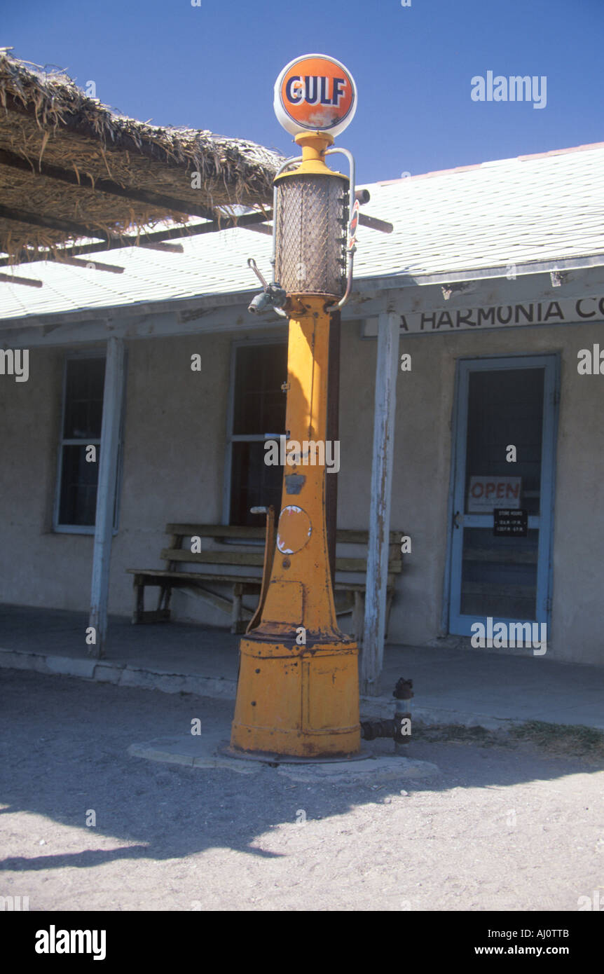 Antique gasoline pump Big Bend TX Stock Photo