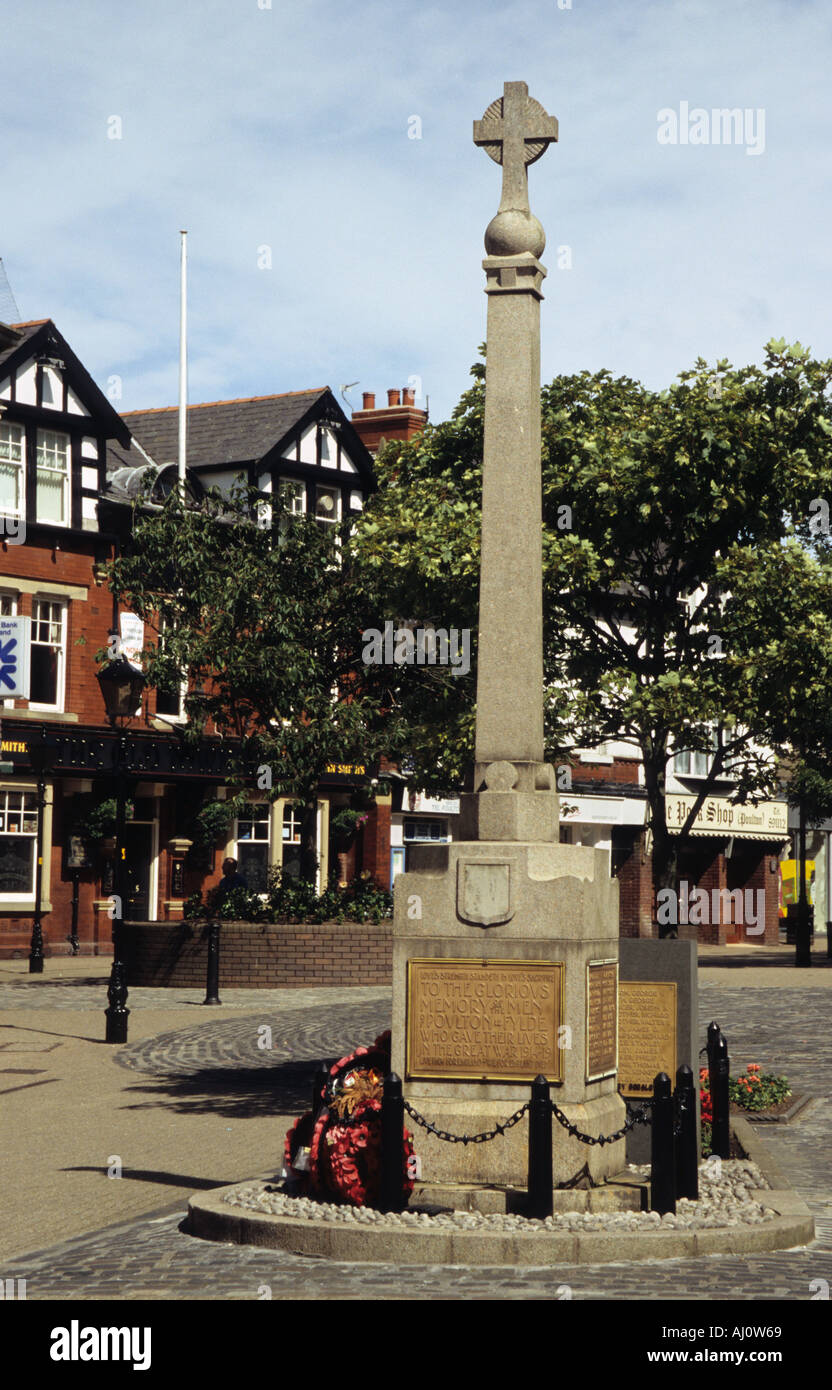 Poulton le Fylde village square and war memorial Stock Photo