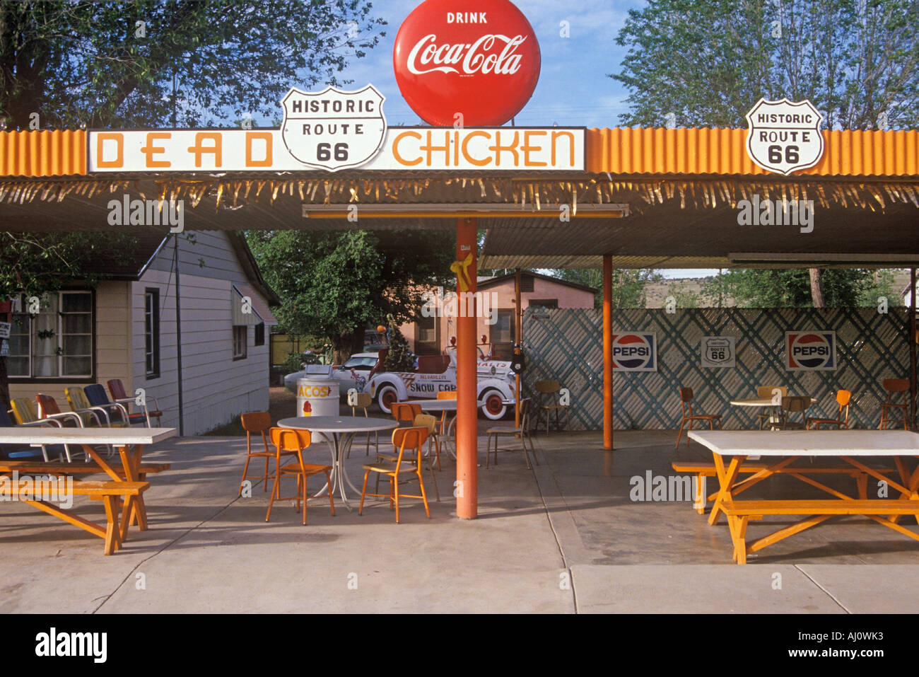 Roadside diner on Historic Route 66 Seligman AZ Stock Photo