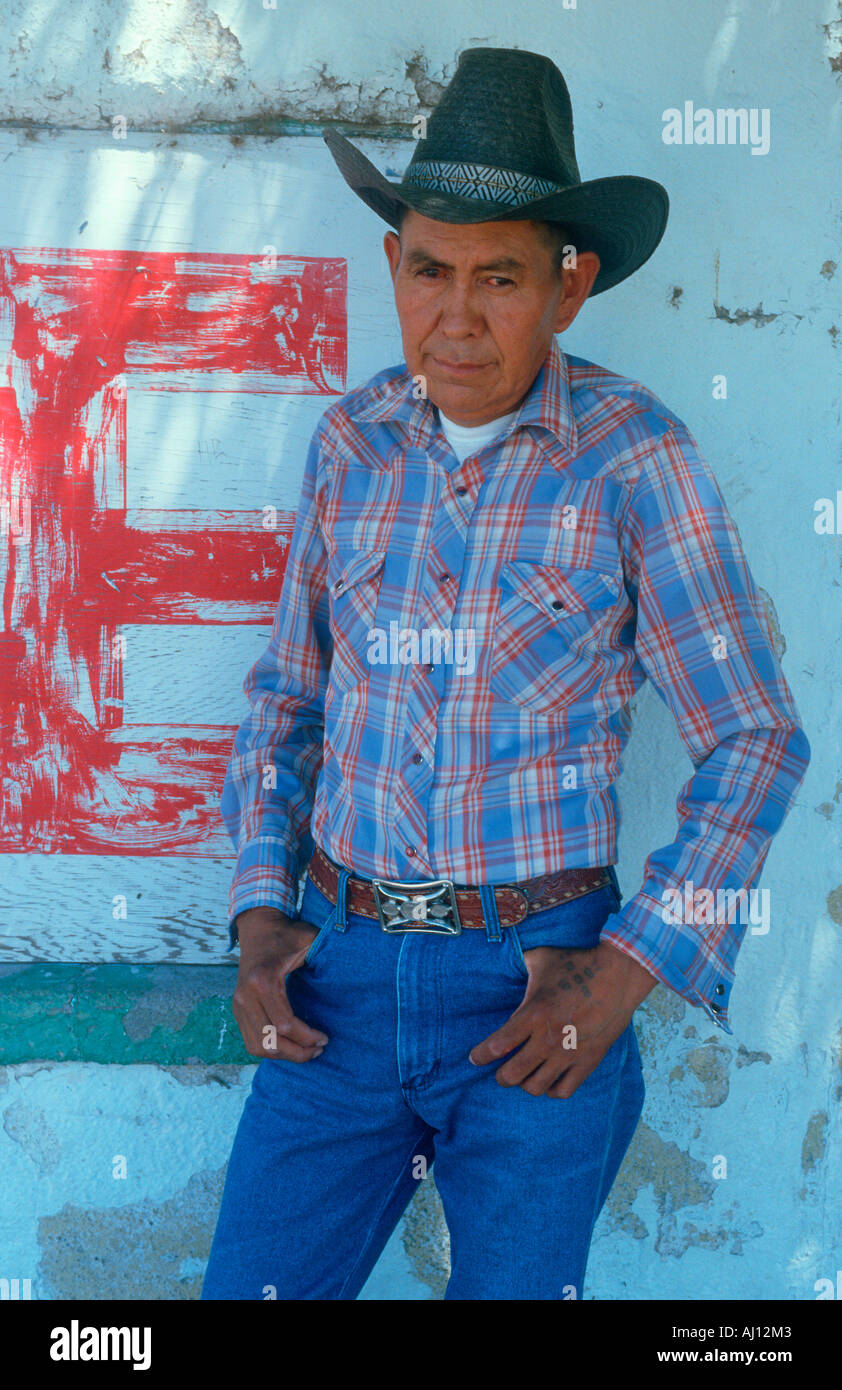 A Latino cowboy Blyas AZ Stock Photo
