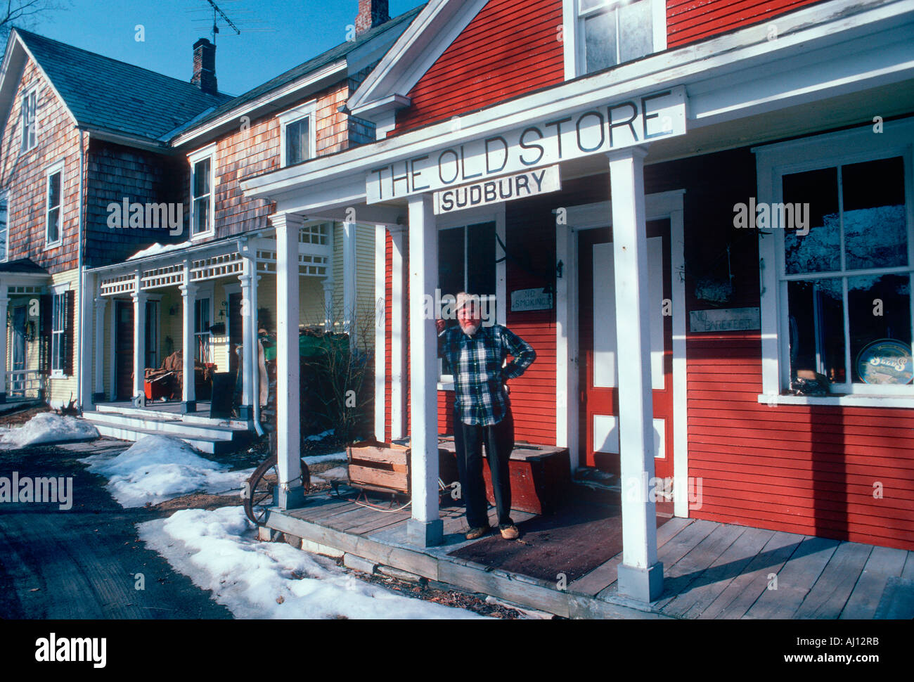 An local resident at the mercantile Sudbury VT Stock Photo Alamy