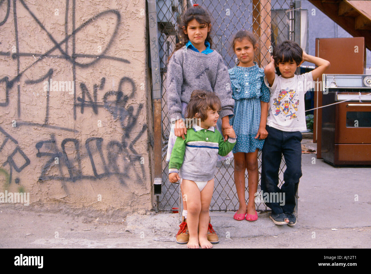 Children in poverty Los Angeles CA Stock Photo