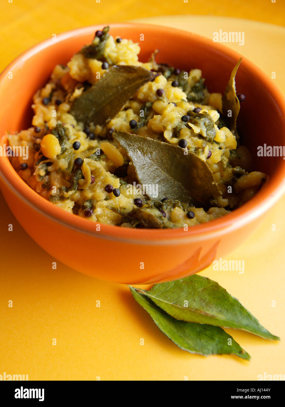 Indian spinach and mung bean dhal editorial food Stock Photo