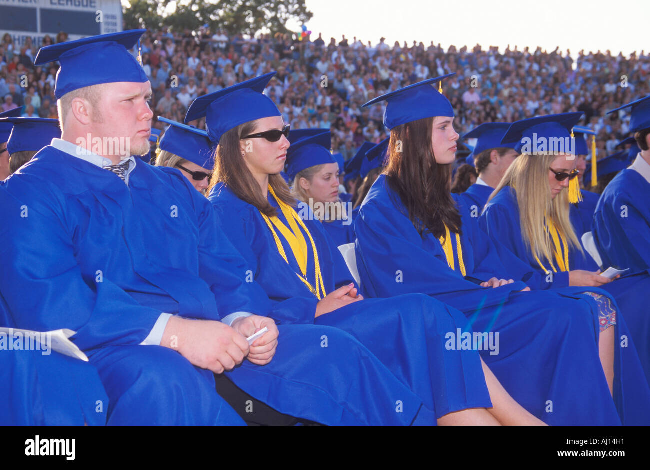 High school graduates at their commencement ceremony Nordhoff High