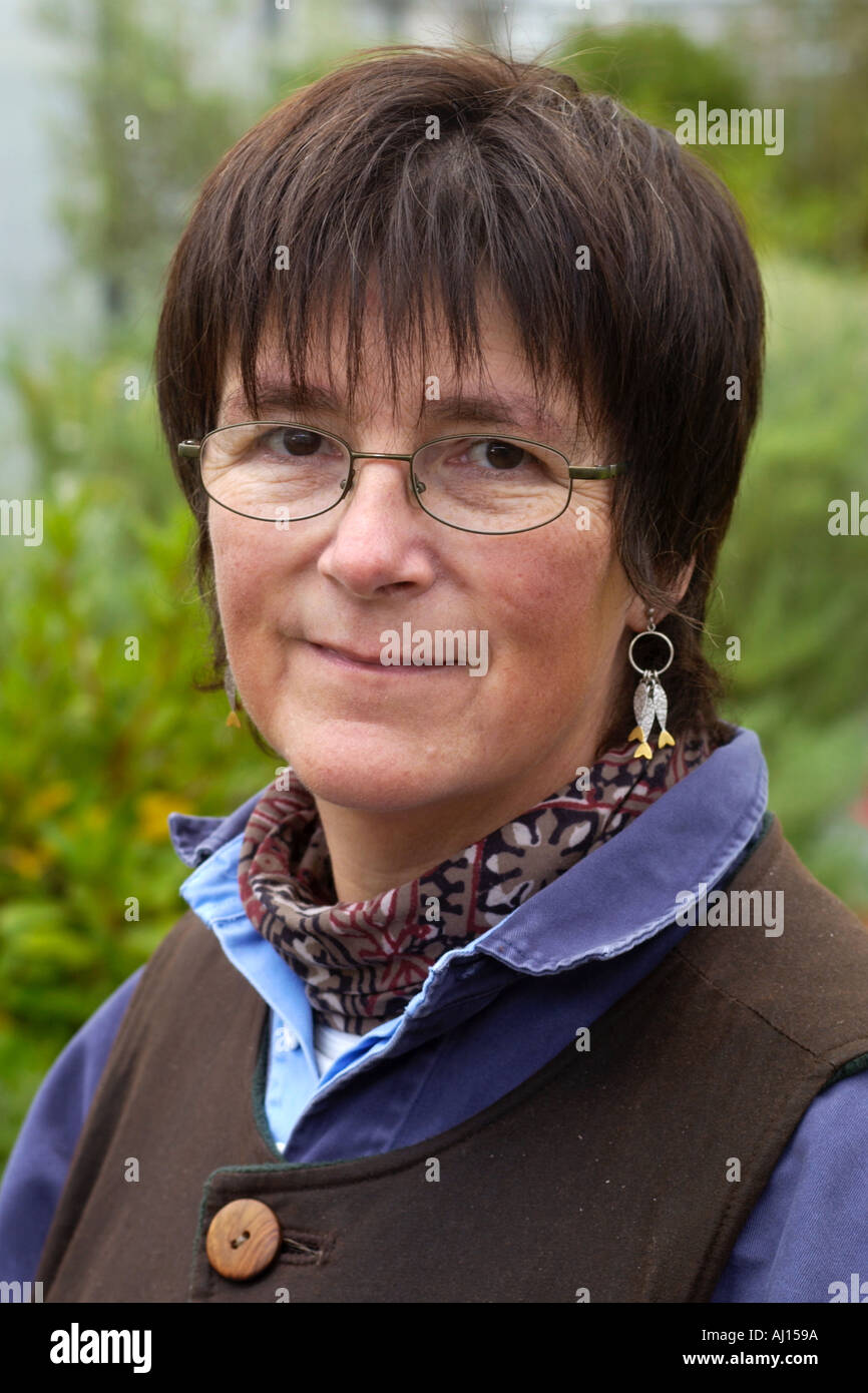 Herb specialist Jekka McVicar in polytunnel at her organic herb farm