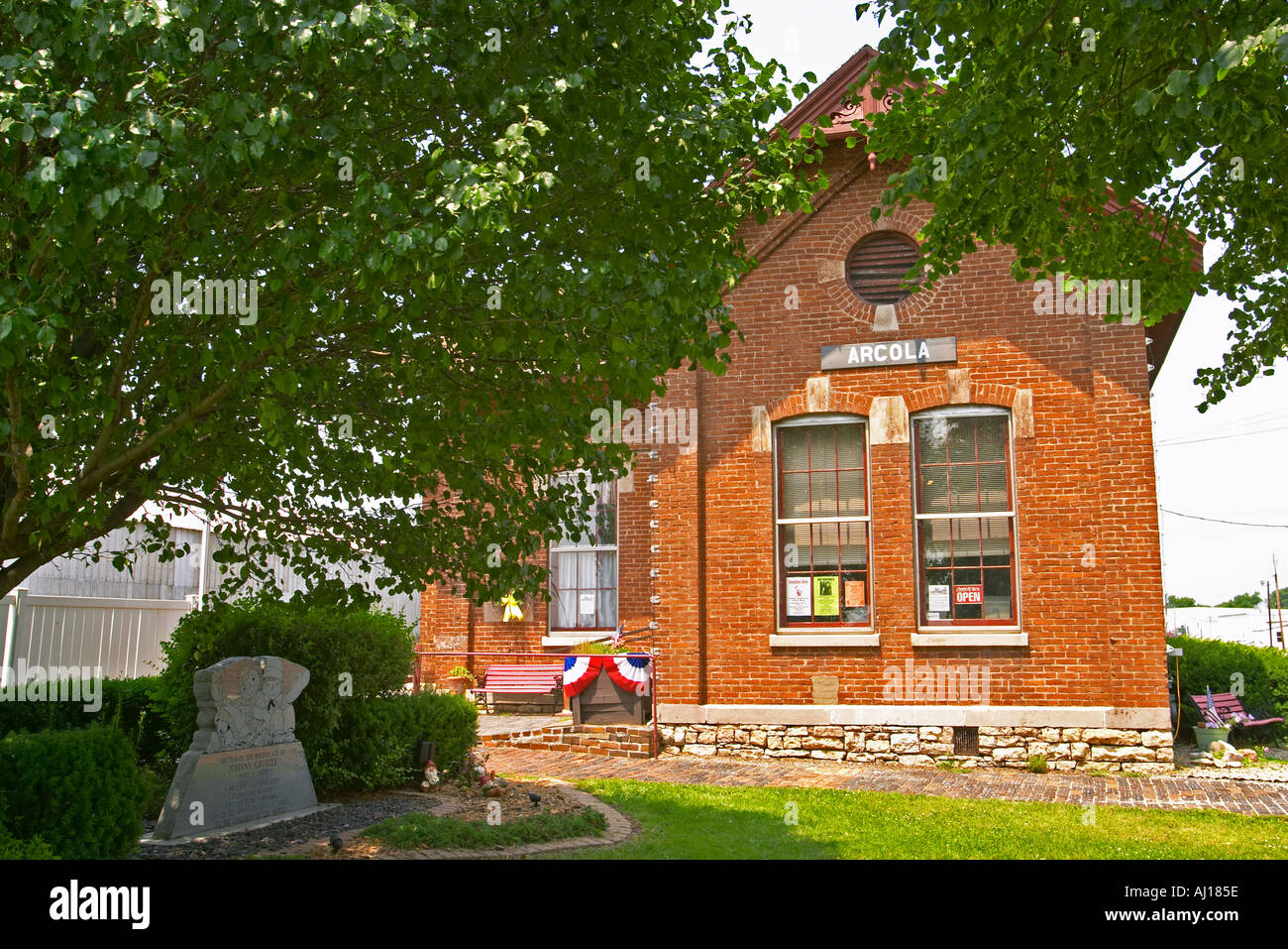 ILLINOIS Arcola Marker for Johnny Gruelle creator of Raggedy Ann and Raggedy Andy train depot