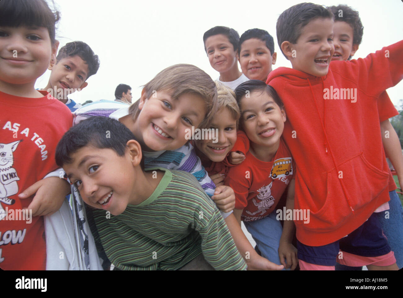 Multi cutural children of Longfellows Elementary School Los Angeles CA Stock Photo