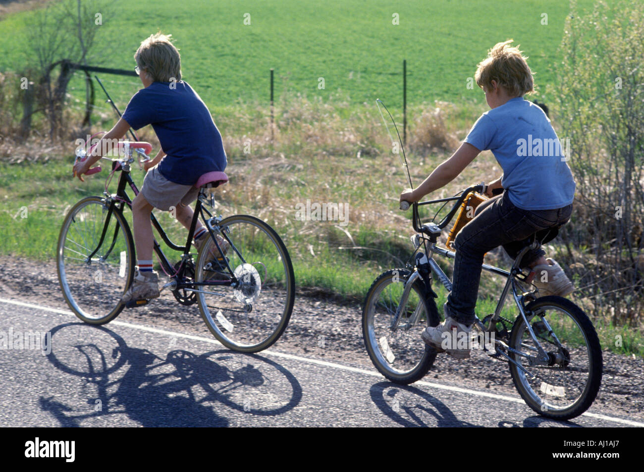 boys riding bikes