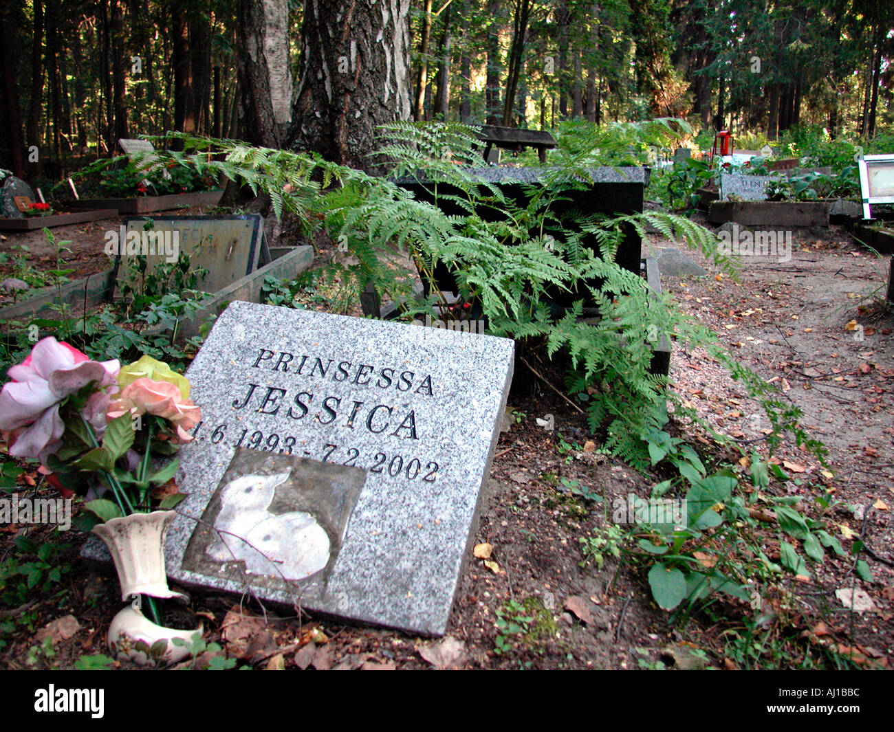 gravestones for animals in animal cemetery in Helsinki Stock Photo - Alamy