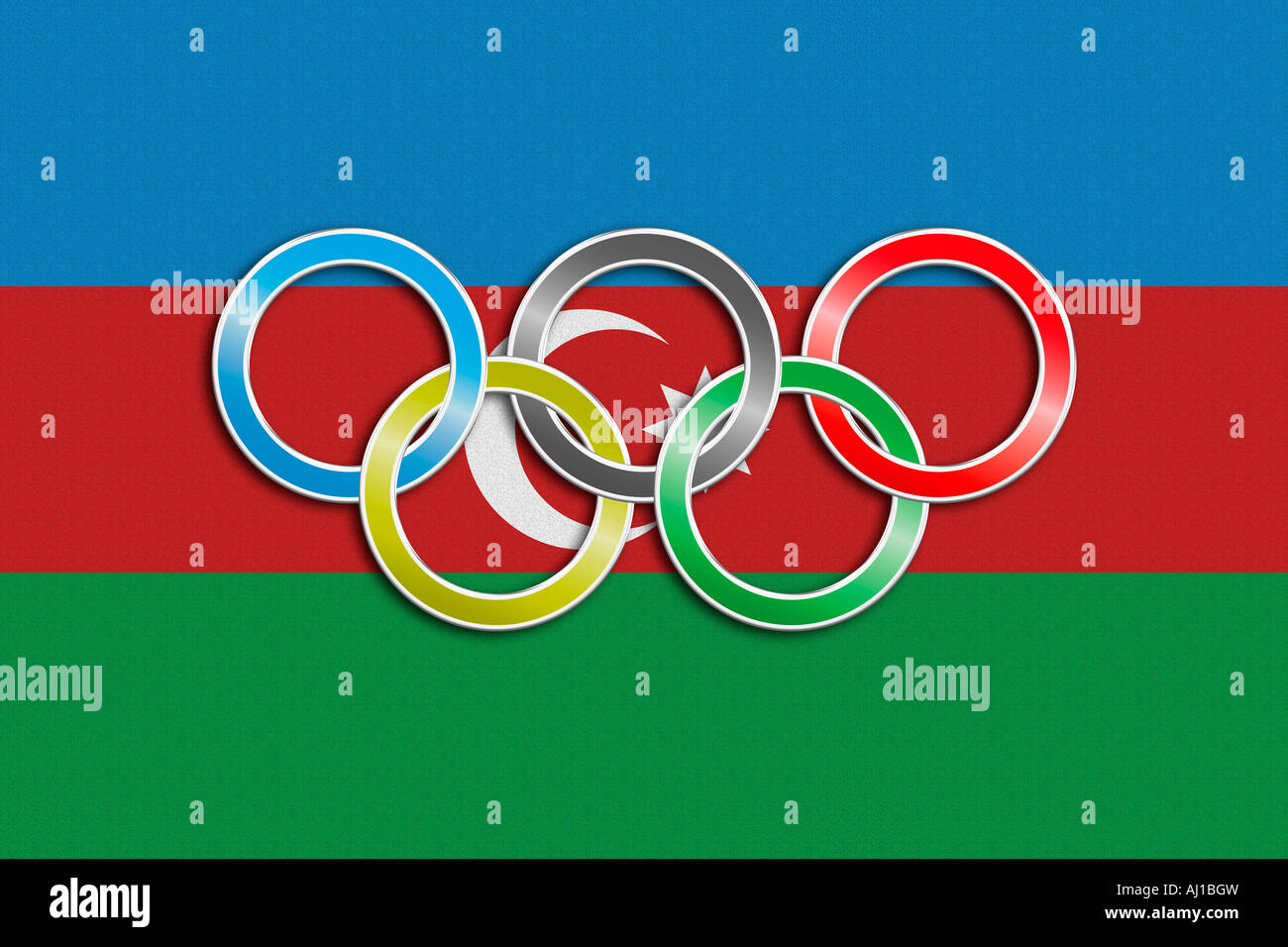 Flag of Azerbaijan with olympic symbol Stock Photo - Alamy